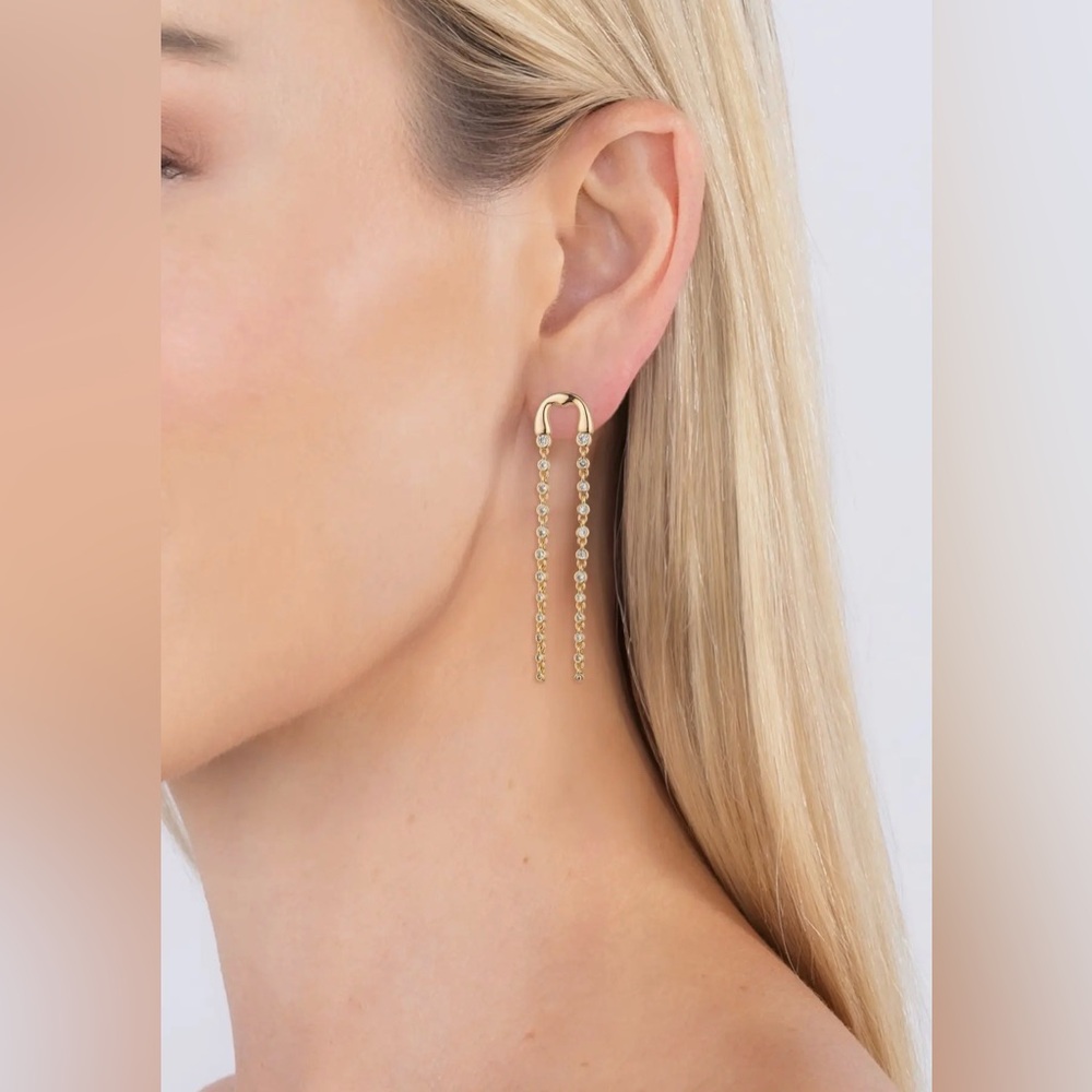 Ava Double Drop Earring by eye candy BNWT‎